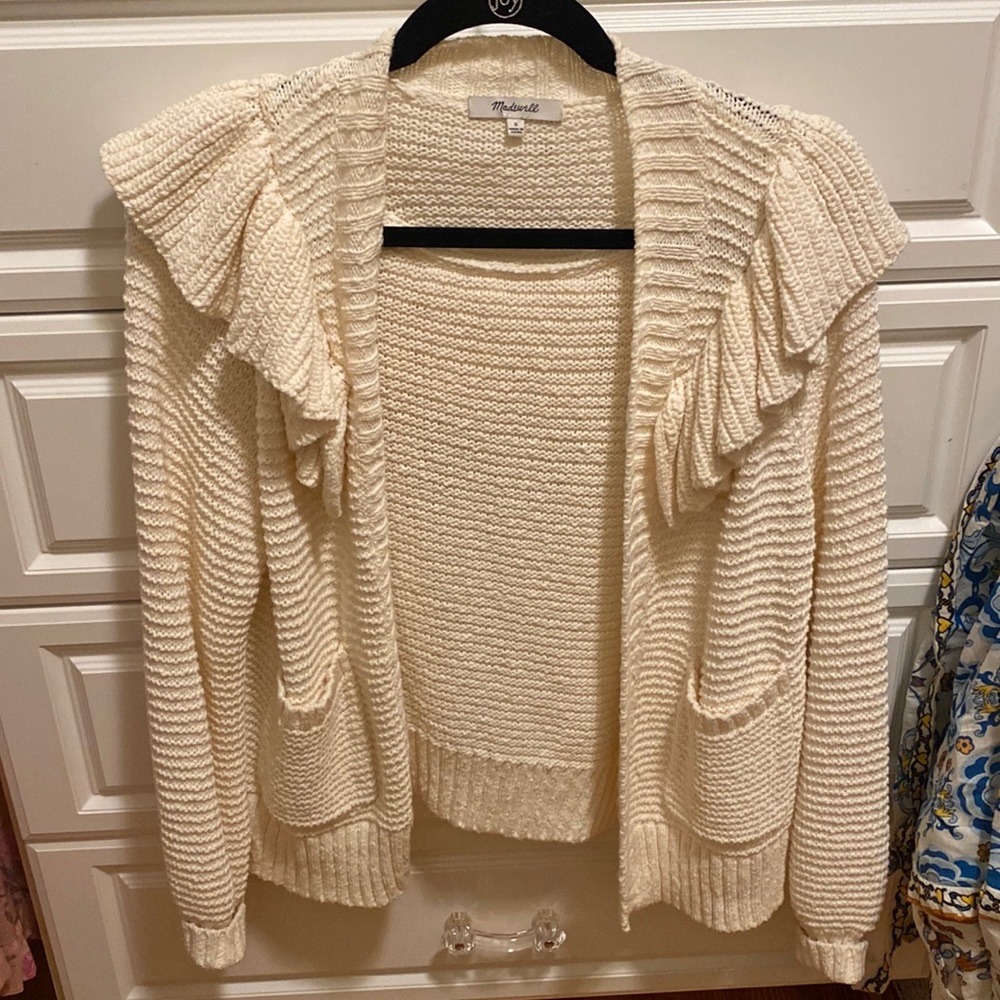 Madewell, size smal cardigan with ruffles